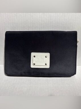 Rowallan of Scotland Nylon & Leather Convertible Crossbody  Clutch Purse Black